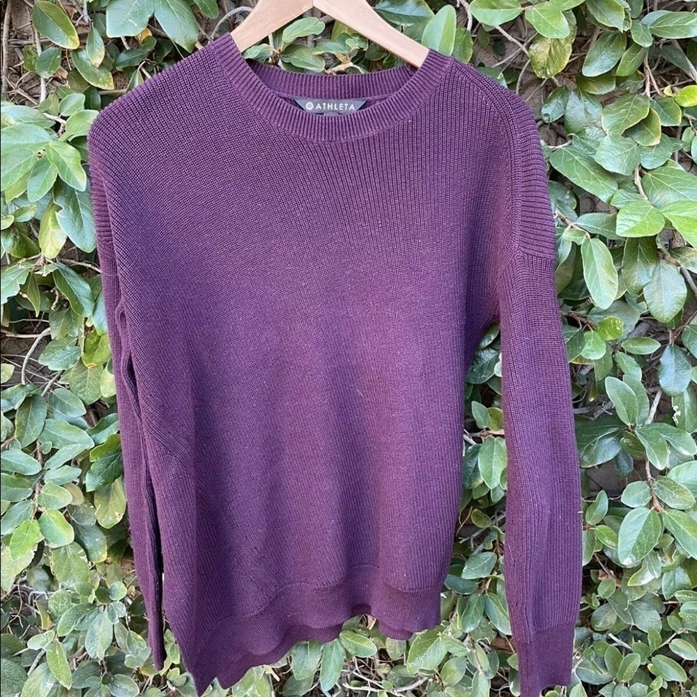 Athleta Asymmetric Crewneck Sweater Maroon XXS